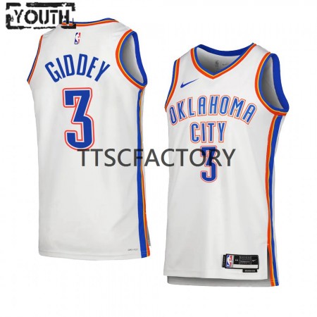 Dres Oklahoma City Thunder Josh Giddey 3 Nike 2022-23 Association Edition Bijela Swingman - Dječji